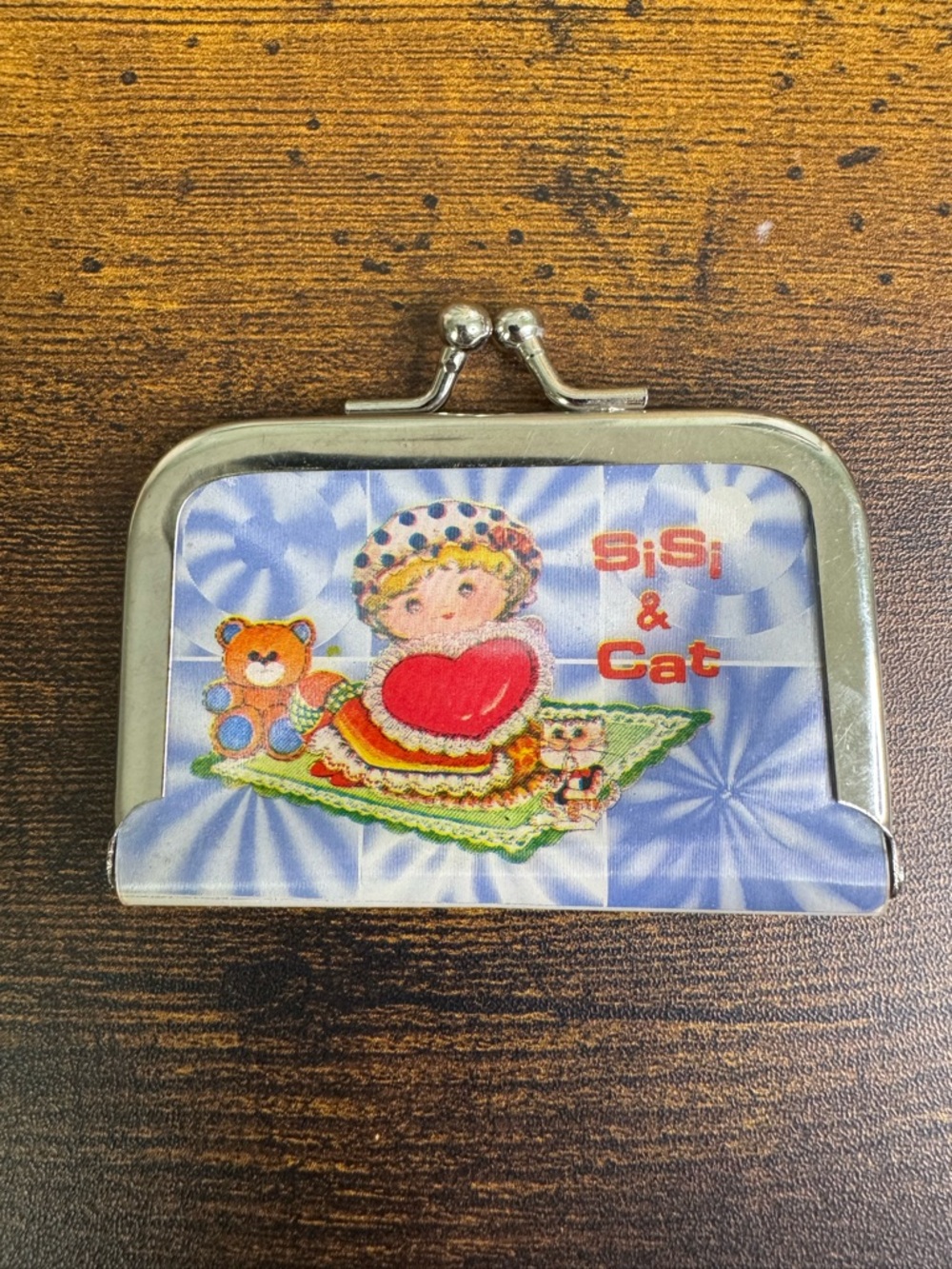 Vintage Y2K Sisi & Cat Kids Coin Purse – Blue Hong Kong
